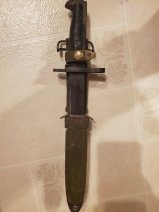 Wwii M1 Garand Bayonet Blade Mark " Ufh ",  Scabbard Flaming Ball Mark -