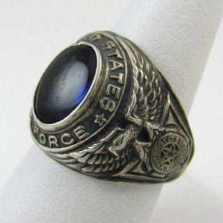 Vintage D.  B.  Sterling Silver Wwii Us Air Force Military Ring Size 9.  5