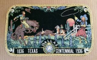 Texas Centennial Souvenir Felt Placemat,  1936