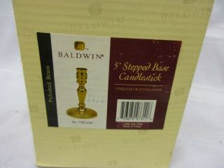 Baldwin Polished Brass 5 " Stepped Round Base Candlestick Holder No.  7285.  030
