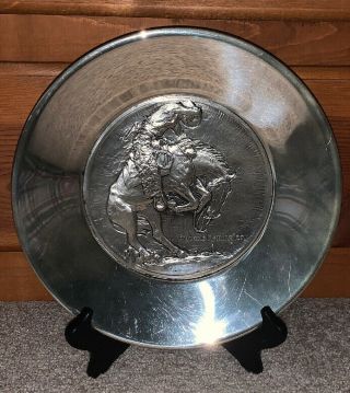 The Rattlesnak​e Frederic Remington Sterling Silver Collector Plate,  22 Troy Oz