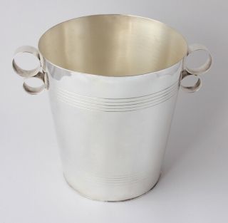 Vintage Mappin & Webb Silver Plate Champagne Cooler.  Ring Handle Ice Wine Bucket