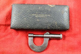 Vintage A.  J.  Wilkinson 0 - 1 " Micrometer Pat.  1883 In Brown &sharpe Mfg.  Box