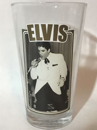 Elvis Presley The King Of Rock And Roll Pint Beer Glass White Jacket 1950s