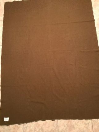 Wwii Era Us Army Brown 100 Wool Blanket - Dated 1942