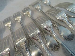 Vintage Silver - Plated 6 Dessert Luncheon Forks Christofle Marly Rococo St V69