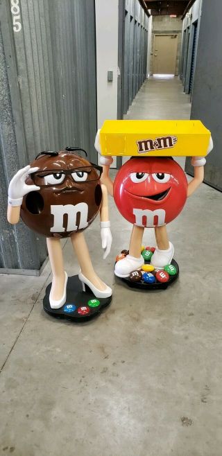 Brown M&m Wheeled Character Candy Store Display Stand 40” Tall