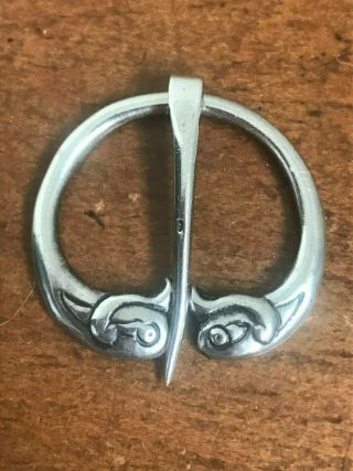 Antique Alexander Ritchie Iona Celtic Arts Silver Penannular Brooch - B 