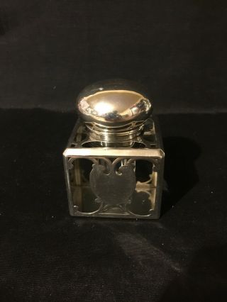 Sterling Silver Overlay Art Nouveau Ink Well 1900 - 1940