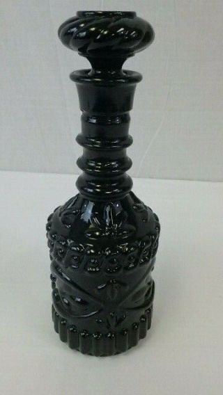 Vintage Jim Beam Black Amethyst Glass Decanter Liquor Bottle Kentucky Derby