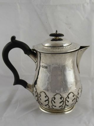 Arts Crafts Solid Sterling Silver Coffee Pot Water Jug Charles Edwards 1917 628g
