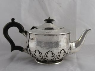 Arts Crafts Solid Sterling Silver Teapot Charles Edwards 1917 621 G