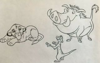Walt Disney Animation Art Production Drawing From The Lion King 1/1