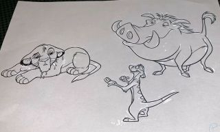 Walt Disney Animation Art Production Drawing from The Lion King 1/1 2