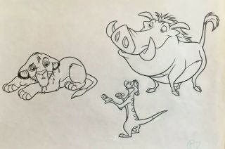 Walt Disney Animation Art Production Drawing from The Lion King 1/1 3
