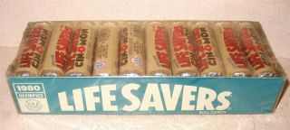 Cin O Mon Life Savers Candy Rare 1980 Olympic Store Display Full Box 20 Rolls