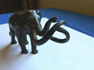 Vintage Very Heavy Solid Bronze Exquisite Detail Elephant 4 " Long By 2.  5 " Tall