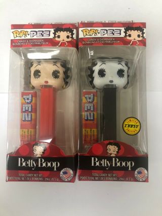 Betty Boop Pop Pez Regular And Chase Funko Black And White Set