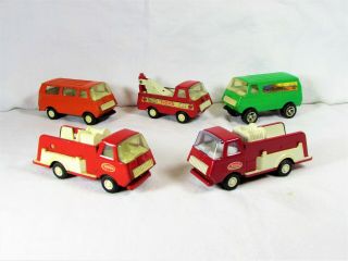 1960’s & 1970’s Tonka Pressed Metal Fire Trucks & Vans – 5 Total
