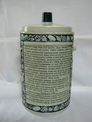 Vintage German Rumtopf Crock Fermenting Jar Rum Pot 2