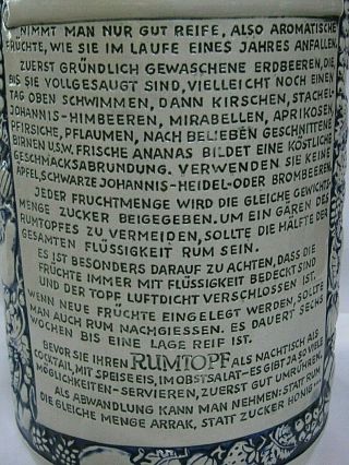 Vintage German Rumtopf Crock Fermenting Jar Rum Pot 3