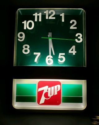 7up Soda Pop Vintage Lighted 7 Up Wall Clock Seven Up Everbrite Coke