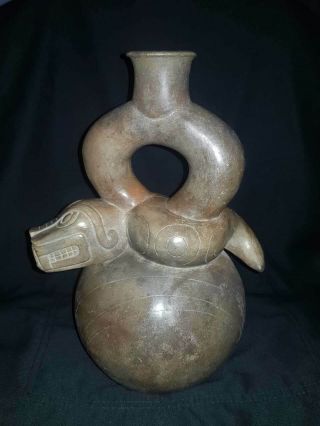 Bottle Stirrup Handle Snake Pre - Columbian,  Chavin