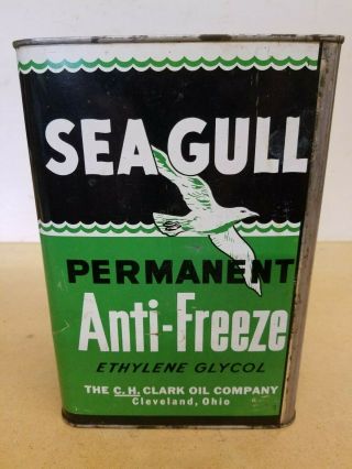 Rare Vintage Clark Cleveland Ohio Oil Co Sea Gull Anti Freeze Can Old Gas Sign