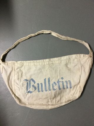 Vintage Philadelphia The Bulletin Newspaper Delivery Bag Canvas