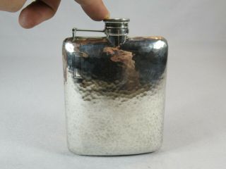 International Sterling Silver Hand Hammered 1/2 Pint Flask No Monograms 175g