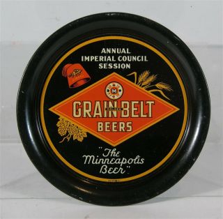 1910s Minneapolis Brewing Co Tin Lithograph Tip Tray Litho Grain Belt Beer Tray