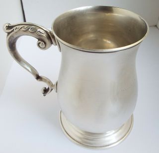 Lovely Large Heavy 380g English Antique 1965 Solid Sterling Silver Pint Tankard