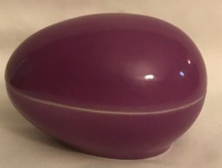 Vtg Limoges France FM Porcelaine Artistique Egg Shaped Trinket Box Purple 3