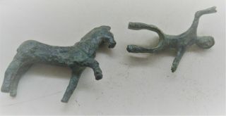 BRITISH FOUND ANCIENT CELTIC BRONZE HORSE AND RIDER FIGURINE 100BC 3