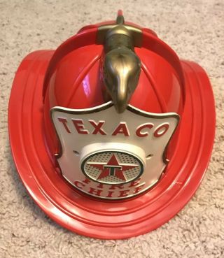 VINTAGE 1960 ' S TEXACO FIRE CHIEF HAT - FIREMAN HELMET w/ Microphone & Speaker 2