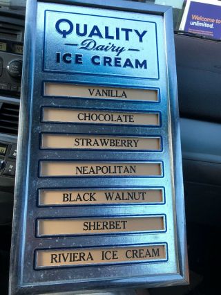Vintage Menu Boad Sign For Quality Ice Cream Dairy Metal Memo Board