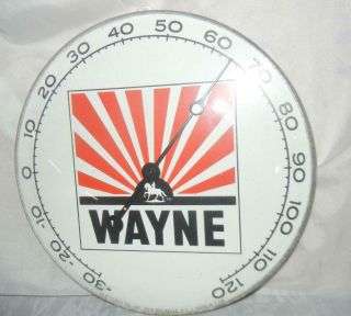 Vintage Round Wayne Feeds Pam Clock Co.  Thermometer Farm Cattle