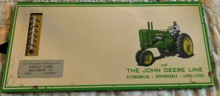 Rare 1940s - 50s John Deere Dealer Mirror Thermometer Sign.  Perry,  Oklahoma