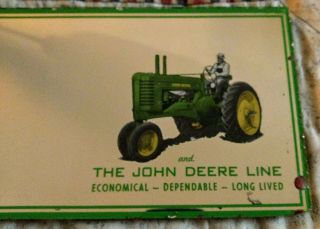 RARE 1940s - 50s JOHN DEERE Dealer MIRROR THERMOMETER SIGN.  Perry,  Oklahoma 2
