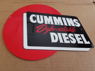 Cummins Dependable Diesel Thick Metal Sign Made In Usa Truck Semi Dodge Kenworth