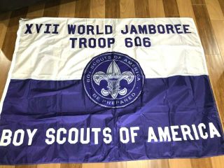 1991 World Jamboree Bsa Troop 606 Flag 50 X 66 " Detroit Area Council And S.  E.  Bv