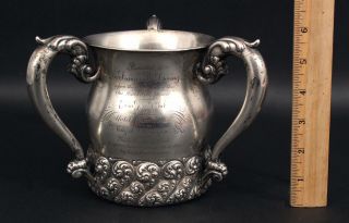 19thc Antique Simons Brothers Philadelphia Sterling Silver Loving Cup Trophy