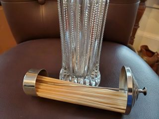 Antique Soda Fountain Straw Dispenser / Zipper Pattern / / Depression Glass 2