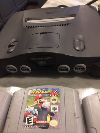 Vintage Nintendo 64 Console With Mario Kart,  Atomic Purple Controller & More - HTF 2