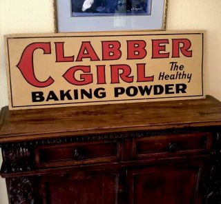 Antique Vintage Clabber Girl Advertising Sign Cardboard