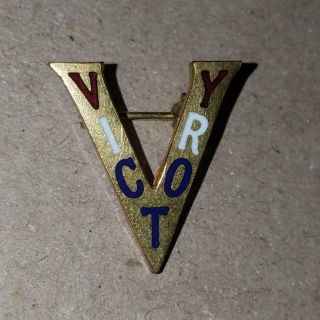 Ww2 Era " V For Victory " Pin - Red White Blue " Victory "