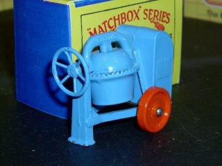 Matchbox Moko Lesney Site Cement Mixer Blu Orge Mw D - C 3 A1 Sc2 Ex/nm Craftd Box