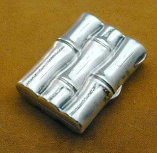 Vintage Sterling Tiffany & Co Bamboo Pill Box Italy Estate Piece