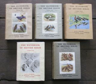 Handbook Of British Birds H.  F.  Witherby Vintage 1930s/40s 1st Ed Ornithology Set