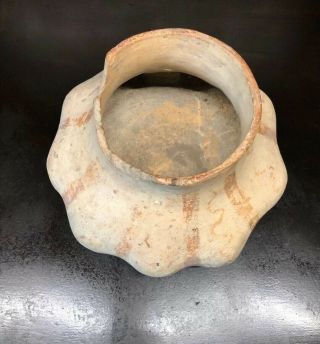 Mlc S3559 Old Painted Gourd Effigy Design Pre Columbian Pot Pottery Bowl